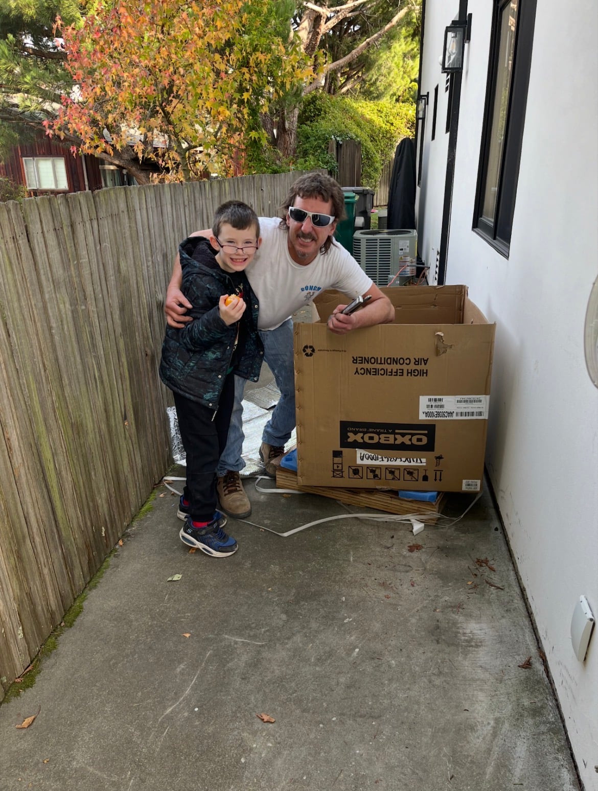 Cohen family on a job site install